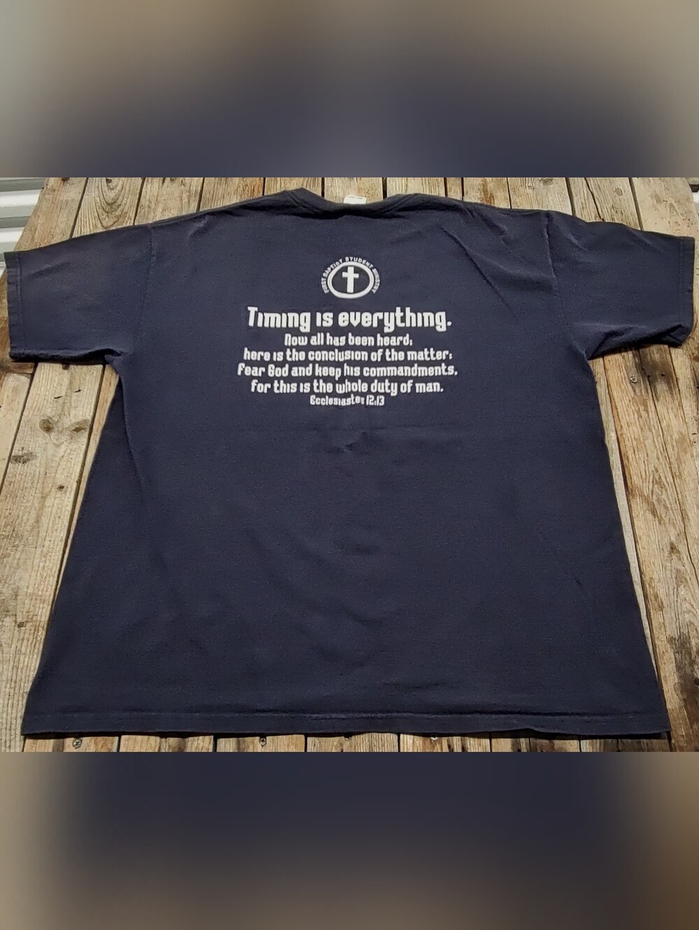 vintage DN Bible verse "Ecclesiastes 12:13" t-shirt men's Size XL